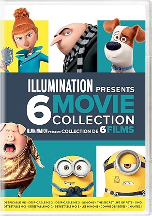 Illumination Presents: 6-Movie Collection (Despicable Me / Despicable Me 2 / Despicable Me 3 / Minions / The Secret Life of Pets / Sing) [Blu-ray]