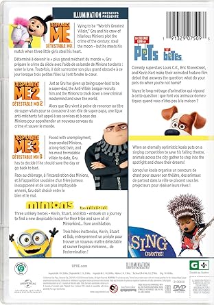 Illumination Presents: 6-Movie Collection (Despicable Me / Despicable Me 2 / Despicable Me 3 / Minions / The Secret Life of Pets / Sing) [Blu-ray]