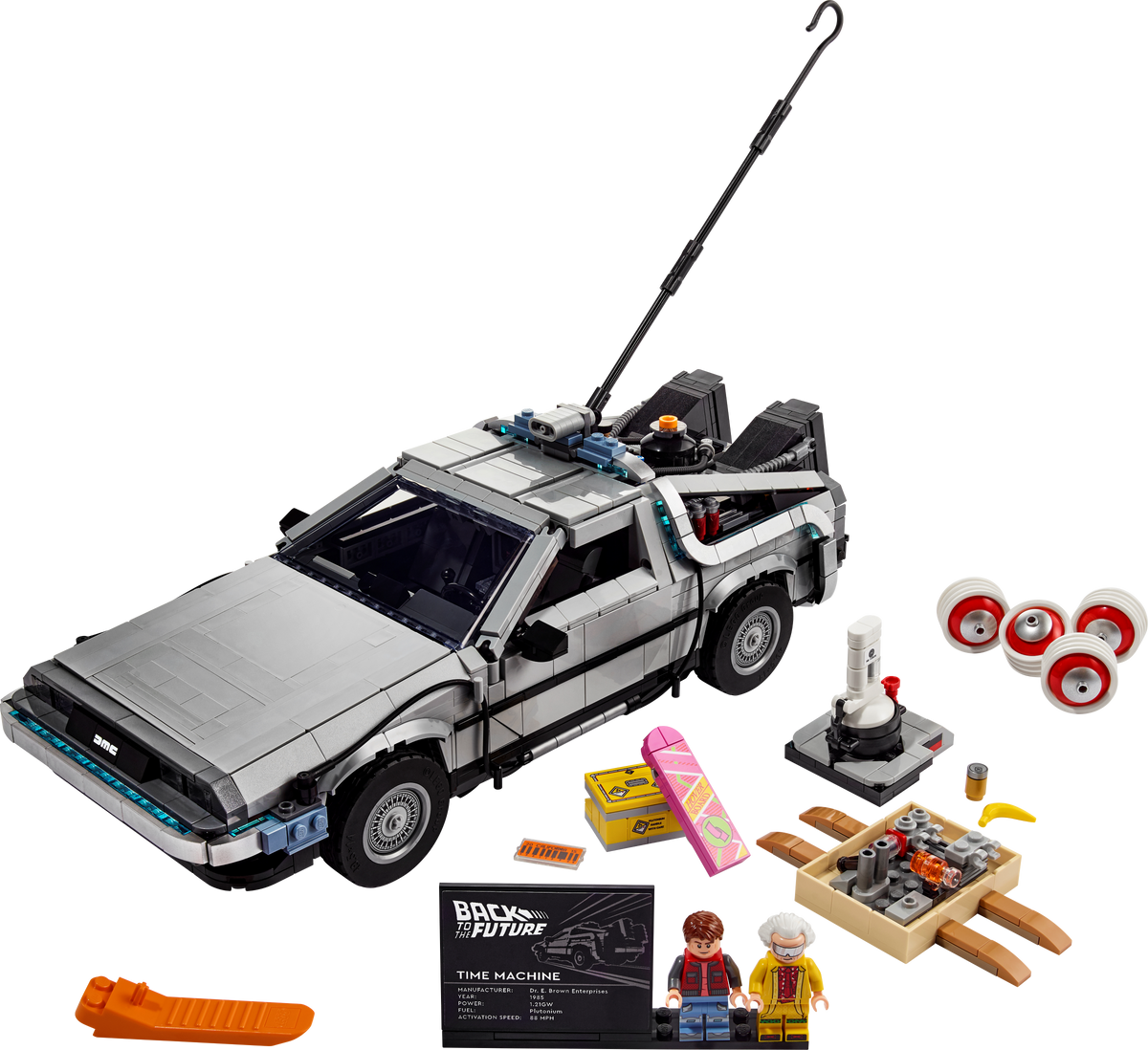 Back to the Future Time Machine — LEGO 10300 — official product photo