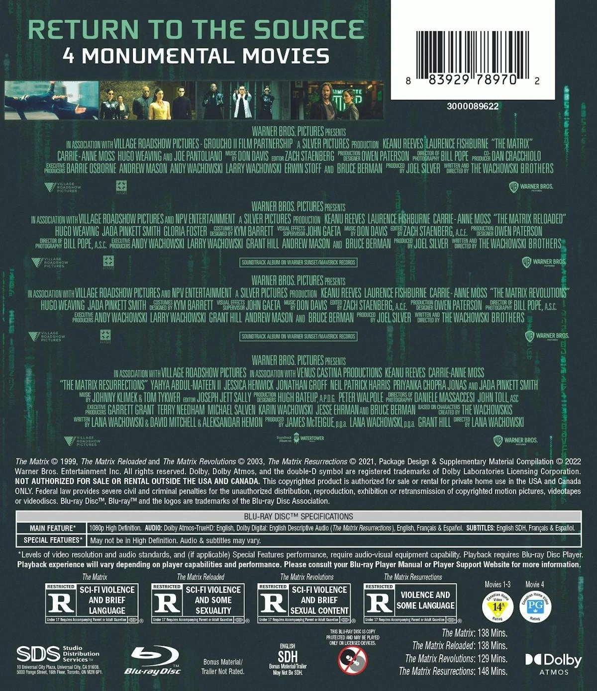 The Matrix: 4-Film Collection [Blu-ray]